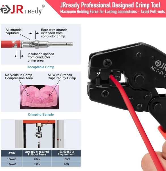 обжимной инструмент jrready act-ly-16dt для разъемов deutsch dt фото